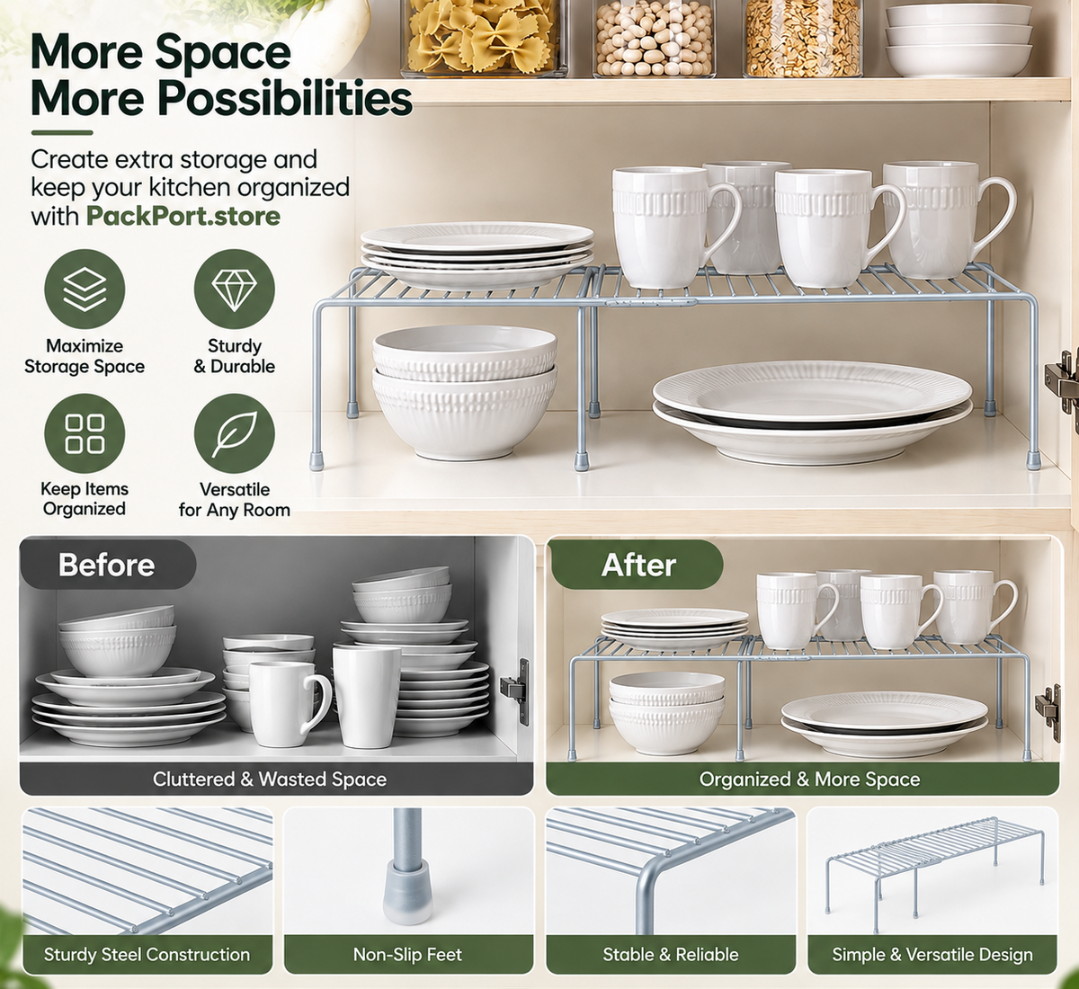 Expandable Iron Cabinet Organizer