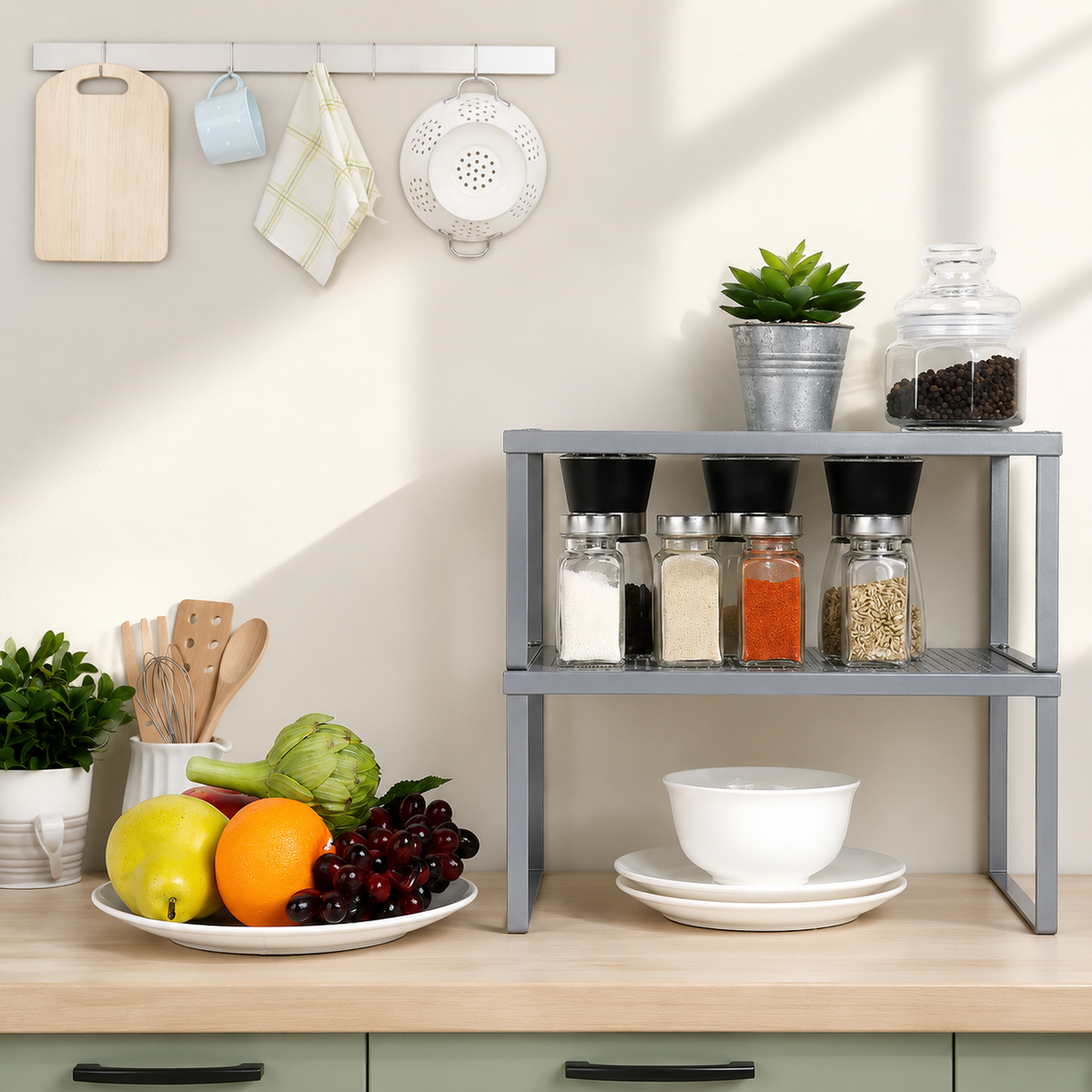 Stackable Kitchen Shelf Organizer Set