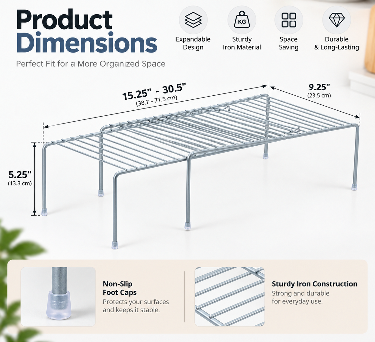 Expandable Iron Cabinet Organizer