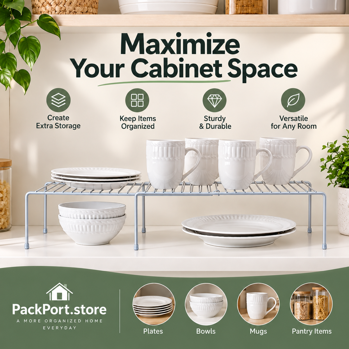 Expandable Iron Cabinet Organizer