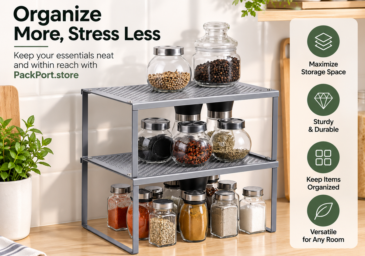 Stackable Kitchen Shelf Organizer Set
