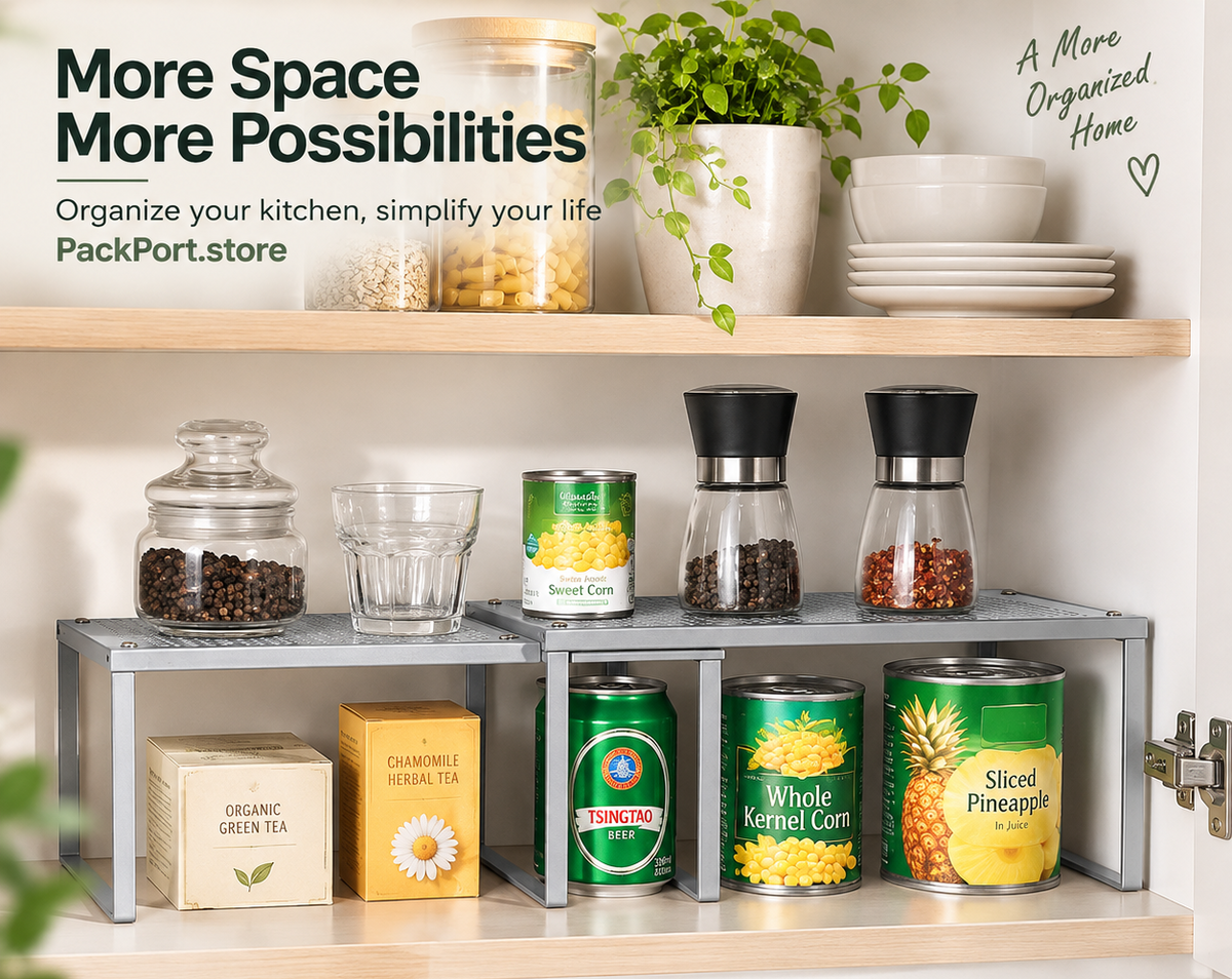 Stackable Kitchen Shelf Organizer Set