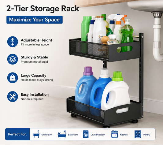 2-Tier Pull-Out Sink Organizer