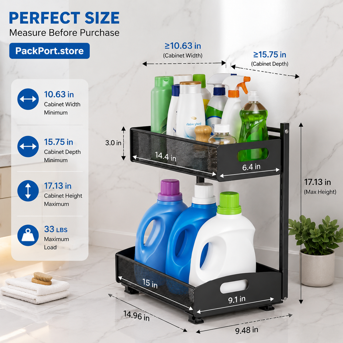 2-Tier Pull-Out Sink Organizer