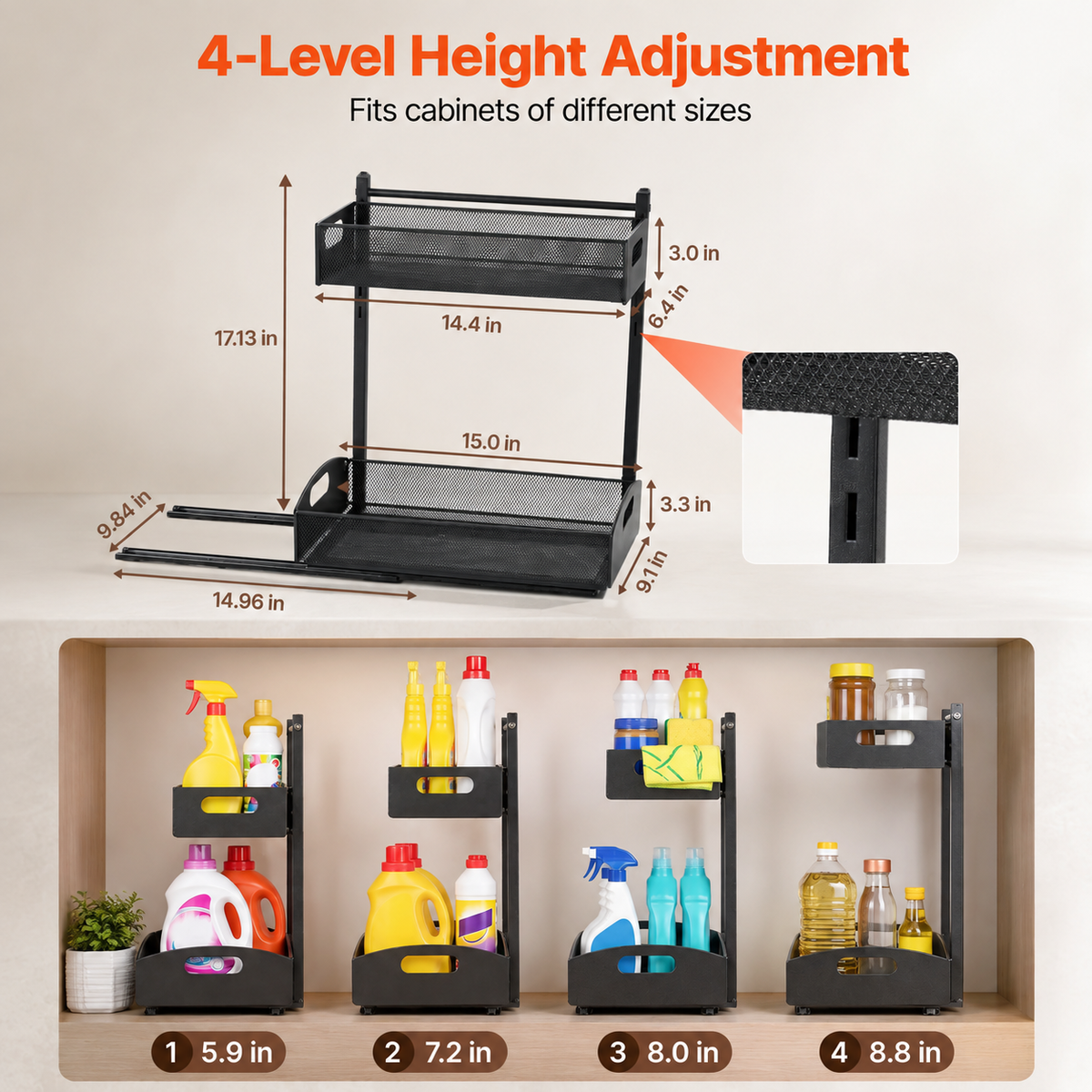 2-Tier Pull-Out Sink Organizer