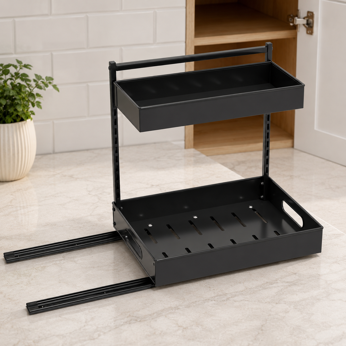Sliding Under-Sink Storage Organizer - 2 Pcs